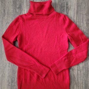J.CREW Divina 100% Cashmere Red Turtleneck